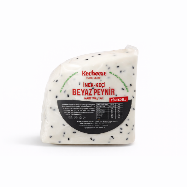 Kecheese Yarım Yağlı İnek-Keçi Çörekotlu Taze Beyaz Peynir 1 Kg
