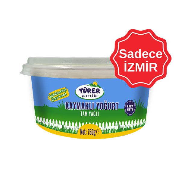Türer Çiftliği Tam Yağlı Kaymaklı Yoğurt 750 Gr