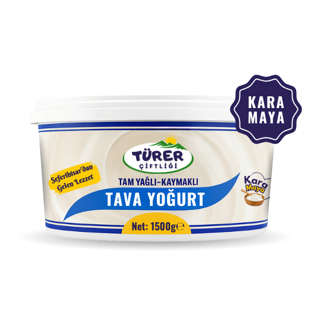 Türer Çiftliği Tam Yağlı Kaymaklı Tava Yoğurt 1.500 Gr