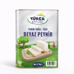 Türer Çiftliği Yarım Yağlı Beyaz Peynir 17 Kg Teneke