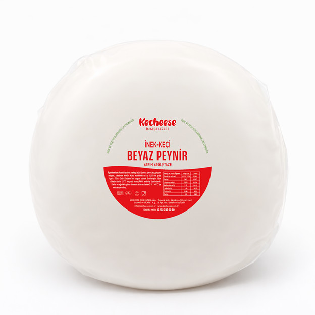 Kecheese Yarım Yağlı İnek-Keçi Taze Beyaz Peynir 2,5 Kg